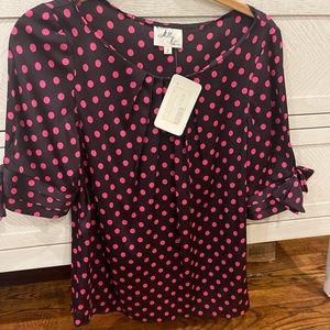 Milly silk polka dot top NWT 2
